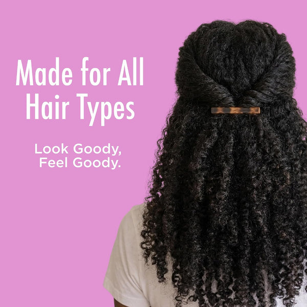 Goody Stay Tight Hair Barrettes, 4 Ct, Mock Tort, SlideProof Flat Clips, Comfortable & Versatile Styling Accessories for Women, Men, Boys & Girls,