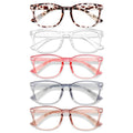 Blue Light Glasses for Woman Men, 99% Blocking Square Frame 5 Pairs | Anti Eyestrain & UV Glare Protection, Computer Blue Light Blocking Glasses