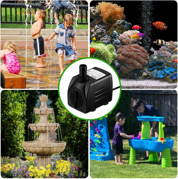 PULACO 400GPH Submersible Pump with 5 ft Tubing, (1500L/H 25W) durable fountain water pump for Pond Fountain, Aquariums Fish Tank, Statuary,