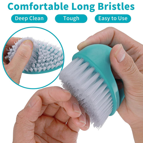 Cobee 2 Pack Hand Nail Brush for Cleaning Fingernails Durable Stiff Bristles Nail Scrub Brush Cleaner with Handle Heavy Duty Deep Nail Cleaning