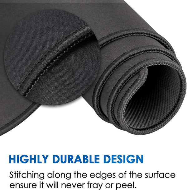 KTRIO Large Gaming Mouse Pad with Superior Micro-Weave Cloth, Extended Desk Mousepad with Stitched Edges, Non-Slip Base, Water Resist Keyboard Pad