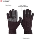 isotoner Women's Touchscreen Cable Knit Sherpasoft Gloves One Size Black