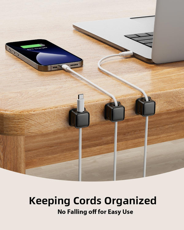 8 Pack Cord Organizer Holder,Costop Strong Adhesive Desk Cable Management Magnetic Easy Open,Organize Phone Charging Cords Wire Holder Organizer