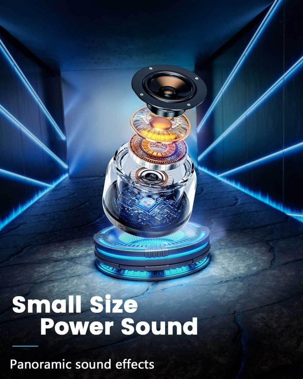 LENRUE Portable Bluetooth Speakers with Colorful Lights, Loud Sound, Small Bluetooth Speaker with Wireless Stereo Pairing, Mini Gifts for Kids,