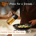 TrendPlain 16oz/470ml Glass Olive Oil Sprayer for Cooking – 2 in 1 Olive Oil Dispenser Bottle for Kitchen Gadgets and Air Fryer Accessories,