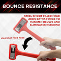 YIYITOOLS 1LB Dead Blow Hammer- Red, Mallet | Machinist Tools | Unibody Molded | Checkered Grip | Spark and Rebound Resistant 1LB Red