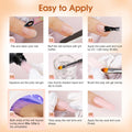 ROSALIND Poly Nail Gel Kit -14 Colors +72 Nail Art Accessories kit Clear Nude Poly Nails Gel Kit Starter Kit with Mini UV Lamp Slip Solution Basic