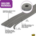 M-D Building Products Replaceable Caulk Cord Weatherseal: Quick and Effective Solution for Sealing Small Gaps, Cracks, and Protecting Against