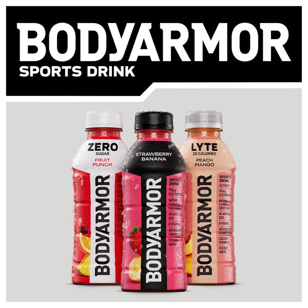 BODYARMOR Sports Drink, Pineapple Coconut, Electrolyte Drink Hydration, 16 Fl Oz Bottles (12 Pack), Flavored Coconut Water with B Vitamins &