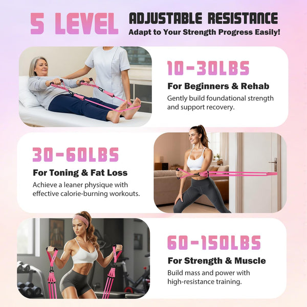 Resistance Bands, Exercise Bands with Handles for Working Out, Fitness Bands for Women, Workout Equipment Home Gym, Training Bands with Door