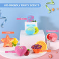 DUAIU 6Pcs Fizzy Bubble Bath Bombs for Kids & Women - Organic Natural Kids Bath Bomb Gift Set with Essential Oils, Fruit Fragrance and a Bathing
