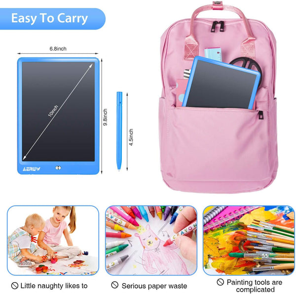 LCD Writing Tablet Colorful 10 Inch Electronic Graphics Doodle Board Ewriter Drawing Pad with Memory Lock Gift for Kids & Adults Home School