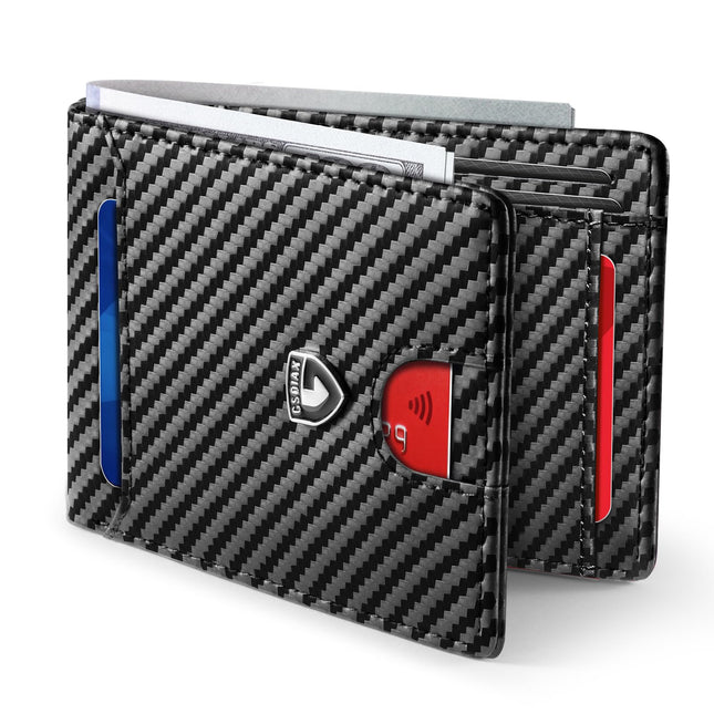 GSOIAX Mens Slim Wallet RFID Blocking Bifold Wallets for Men Minimalist Genuine 