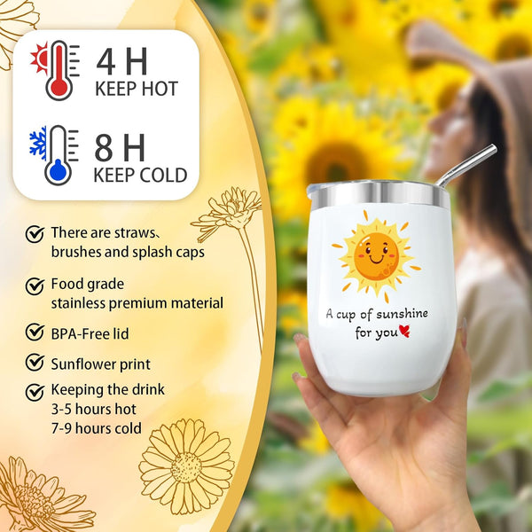 Birthday Gifts for Women, Sunflower Self-Care Package, Sending Sunshine Get Well Gifts for Women, Her, Sister, Mom, Best Friends, Unique