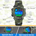 cofuo Kids Digital Sport Watch for Boys Girls, Kid Waterproof Electronic Multi Function Casual Outdoor Watches, 7 Colorful LED Luminous Alarm