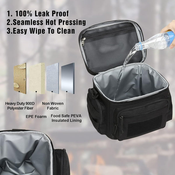 ATRIPACK Lunch Box for Men, Tactical Lunch Bag MOLLE Webbing Leakproof Insulated Large Lunch Cooler Women Adult Meal with Adjustable Shoulder