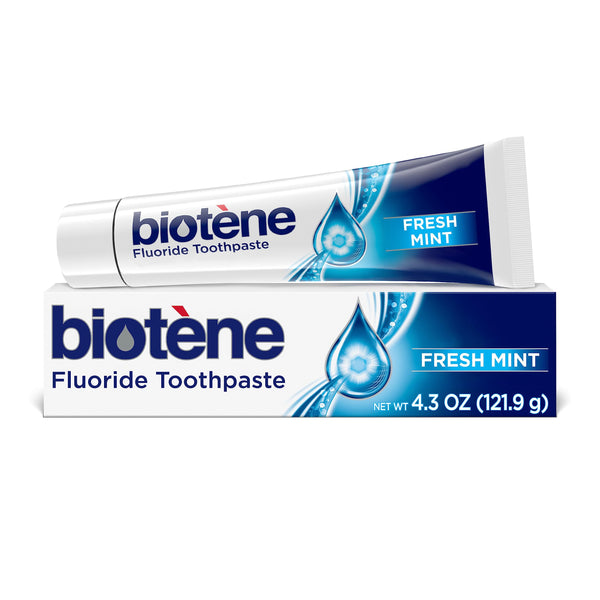BiotÃÂ¨ne Fluoride Toothpaste for Dry Mouth Symptoms, Bad Breath Treatment and Cavity Prevention, Fresh Mint - 4.3 Oz