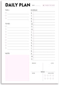 Daily Planner Notepad - A5 Calendar, Scheduler, Organizer with Priority, to Do List, Appointments, Notes, Meals and Water Intake Tracker, 50