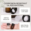 Beauticom 2ML Clear Glass Vial 12 Pieces with Orifice Reducer and Dropper Top