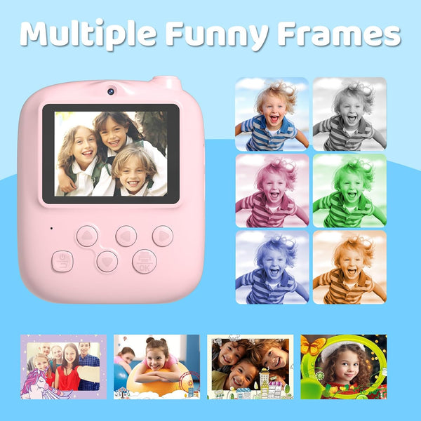 Kids Instant Print Camera 2025, 32GB Memory, Dual Lens with 2.4-Inch Screen and 1080p HD, Nice Gift for Boys and Girls Ages 4-13, Ideal for