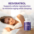 Sleeping Pills & Resveratrol Supplement for anti Aging - Sleep Supplement with Melatonin, Resveratrol, Zinc & Magnesium - Wake up Looking Younger