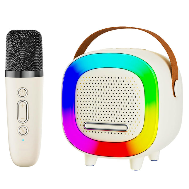 Mini Karaoke Machine Speaker for Kids Adults, Portable Bluetooth with 2 Wireless Microphones, Children'S Day Birthday Gi