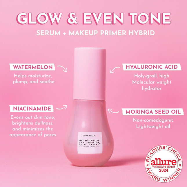 Glow Recipe Watermelon Niacinamide Dew Drops, Travel Size - Brightening, Plumpin