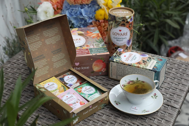 LOVARE Green Assorted Tea Variety Pack 32 Pack - Made in Ukraine - Tea Bags Indi