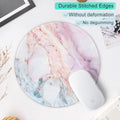 ITNRSIIET Marble round Mouse Pad Pink Marble Customized Premium-Textured Washable Desktop Protection Mouse Mat with Non-Slip Rubber Base