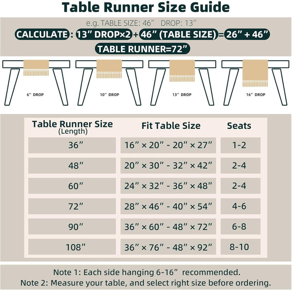 FEXIA Boho Table Runner for Home Decor with Tassels 72 Inches Farmhouse Long Pottery Barn Furniture Rustic Macrame Burlap Table Decoration for