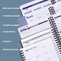 Utytrees Planner 2025-2026 - 18 Months, Black PP Cover-2025.1, 5.2" X 7.5" - Daily, Weekly & Monthly Planner with Water Intake Checklist