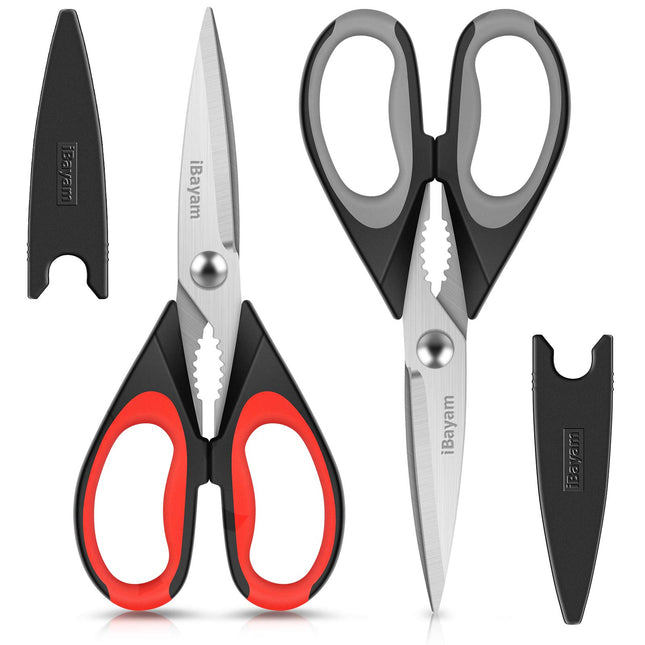 Ibayam Kitchen Scissors All Purpose Heavy Duty, Kitchen Utensils Set, Stainless Steel Cooking Utensils Gadgets, Meat Pou