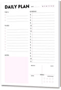 Daily Planner Notepad - A5 Calendar, Scheduler, Organizer with Priority, to Do List, Appointments, Notes, Meals and Water Intake Tracker, 50