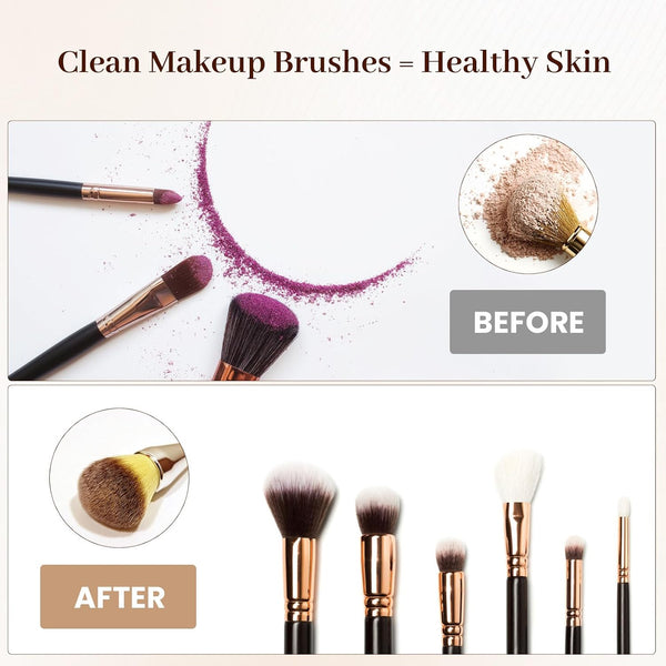 RICRIS Electric Makeup Brush Cleaner and Dryer Machine - Super Fast Clean and Dry Make Up Brushes - Automatic Cosmetic Brush Spinner Washer Tools