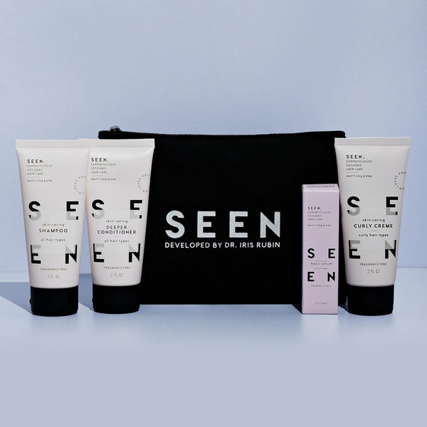 SEEN Curly on the Go Kit -Scented - Non-Comedogenic & Safe for Sensitive Skin - Sulfate-Free, Curl-Defining Styling Hair Bundle - anti Frizz -