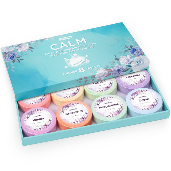 CalmNFiz Shower Steamers Aromatherapy Self Care Gifts 8 Pack Set, Green