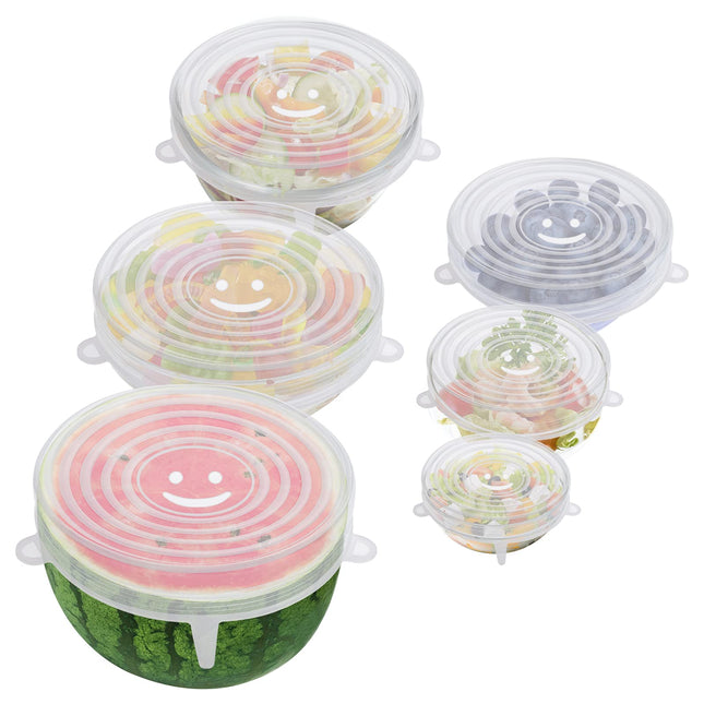 6PCS Ostwony Silicone Stretch Lids, Four Specifications of Reusable Silicone Bowl Cover, Suitable for Various Food Conta