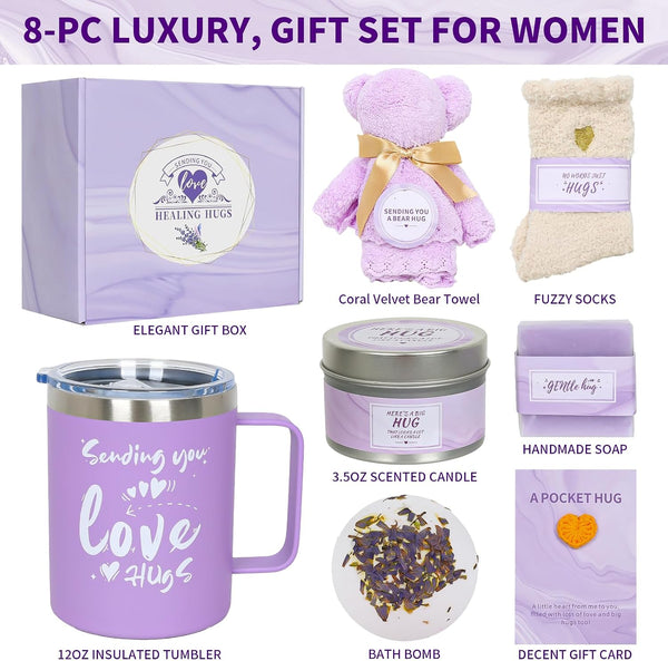 Valentines Day Gifts for Her - Romantic Self Care & Spa Gift Basket for Wife, Girlfriend, Women - Relaxation Recovery Care Package for Mom,