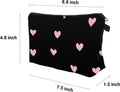 Cute Travel Makeup Bag Cosmetic Bag Small Pouch Gift for Women (Pink Heart)