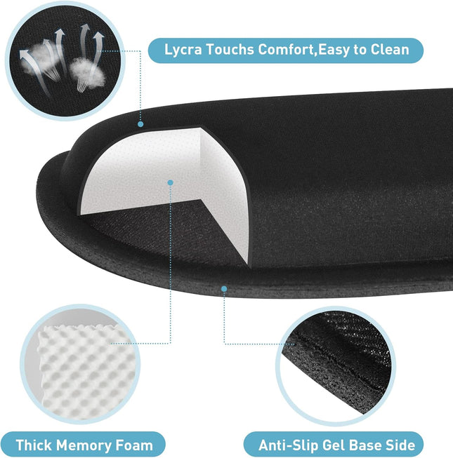Yolanda Keyboard Wrist Rest Memory Foam, Easy Typing Pain Relief, Keyboard Mouse