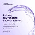 LUMIFY Eye Illuminations Cleansing Water & Eye Makeup Remover, 3-In-1 Micellar Water Contains Hyaluronic Acid, Vitamin C & Niacinamide, Clinically