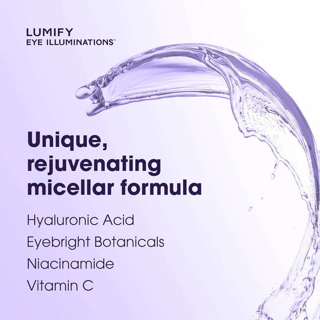 LUMIFY Eye Illuminations Cleansing Water & Eye Makeup Remover, 3-In-1 Micellar W