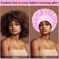 4PCS Satin Hair Bonnet for Sleeping,Bonnets for Black Women Men,Silk Bonnet for Sleeping,Hair Wrap Cap for Curly Hair,Elastic Wide Band Hair