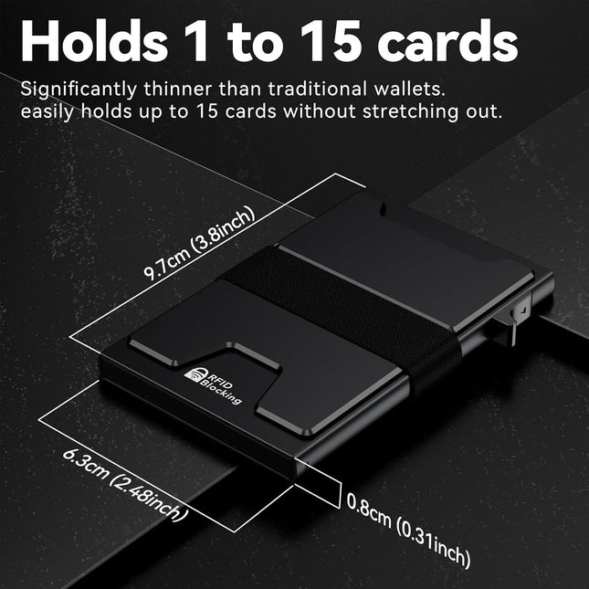 Smart Card Wallet for Men Slim: Minimalist Wallet for Men - RFID Blocking Pop up