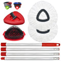 Spin Mop Head, Mop Replacement Handle,Brush,Base Compatible with O Cedar 1 Tank,2 Microfiber Mop Refills,1 Triangle Base,1 Brush and 30-58" Mop