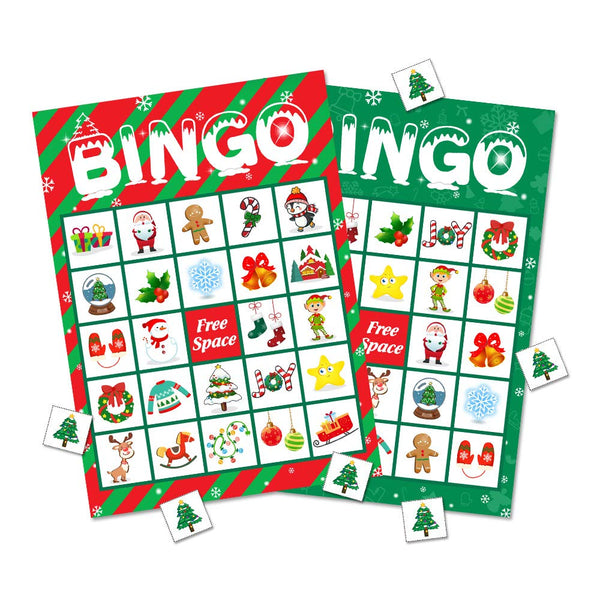 Omgouue Christmas Bingo Game Party Supplies - Xmas Gifts for Kids 24 Players