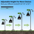 Double Shepherds Hooks for Outdoor, Bird Feeder Pole with 5 Prongs Base, Heavy Duty Garden Hook for Lantern, Wind Chime and Hummingbird Feeder, 45