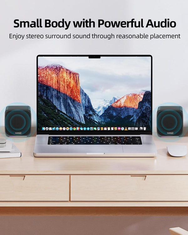 Computer Speakers,Computer Speakers for Desktop Pc,Desktop Speakers,Small Computer Speakers USB Powered 3.5Mm Aux Speaker for