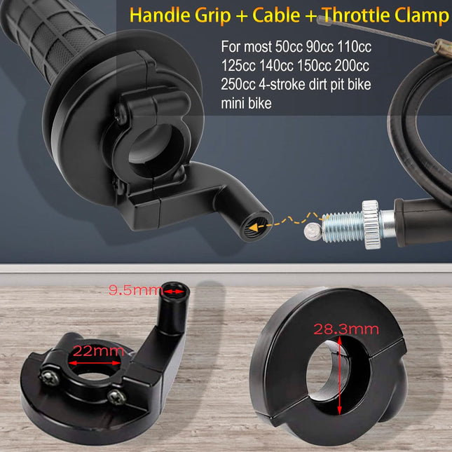 Throttle Handle Grips and Cable for ATV Quad Pit / Dirt Bike Baja Mini Bike Mb16