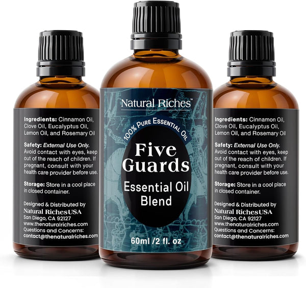 Natural Riches Five Guards Essential Oil Blend for Health Shield Aromatherapy with Clove Cinnamon Lemon Rosemary Eucalyptus Oil - 30Ml